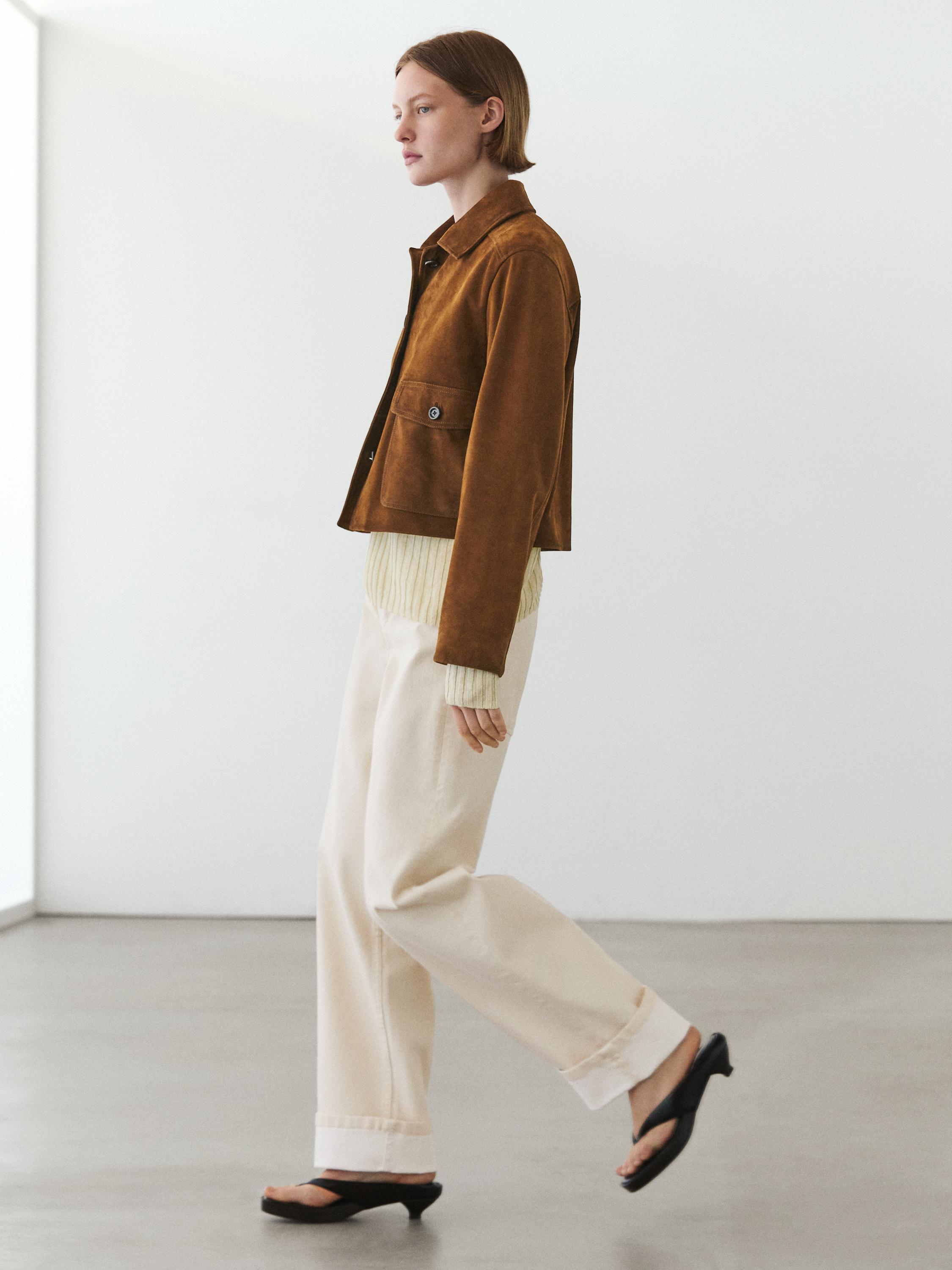 Suede leather jacket